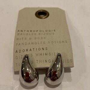 Anthropologie The Petra Mini Drop Earrings silver NWOT